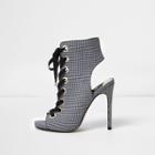 River Island Womens Check Lace-up Shoe Boots