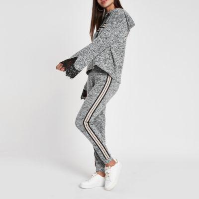 River Island Womens Marl Tape Pyjama Joggers