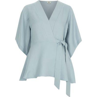 River Island Womens Wrap Kimono Sleeve Top