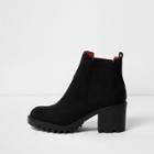 River Island Womens Faux Suede Chunky Chelsea Boots