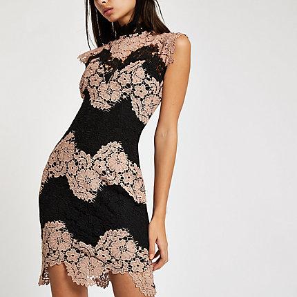 River Island Womens Forever Unique Nude Lace Bodycon Dress
