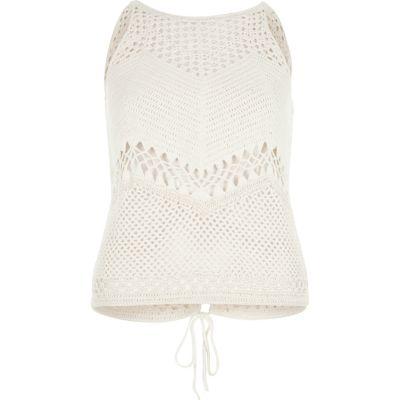 River Island Womens Crochet Open Back Tank Top