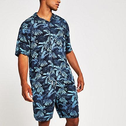 Mens Jack And Jones Tropical Short Shirt