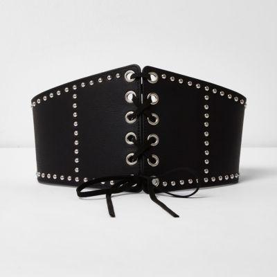 River Island Womens Studded Wide Lace-up Waist Belt