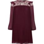 River Island Womens Pleated Lace Frill Swing Dress
