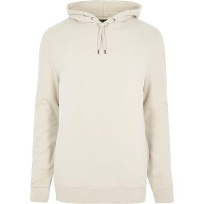 River Island Mens White Jersey Hoodie