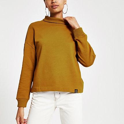 River Island Womens Rib High Neck Sweatshirt