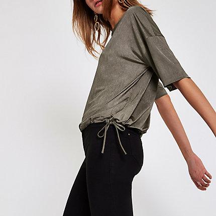 River Island Womens Short Sleeve Elastic Top