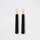 River Island Womens Rhinestone Pave Tassel Drop Earrings