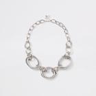 River Island Womens Silver Color Chunky Circle Necklace