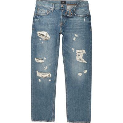 River Island Mens Loose Distressed Jeans