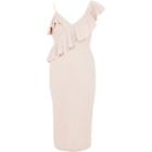 River Island Womens Glitter Frill Shoulder Midi Dress