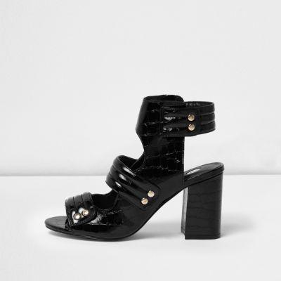 River Island Womens Patent Croc Strappy Shoe Boots