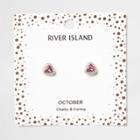 River Island Womens Gem October Birthstone Stud Earrings