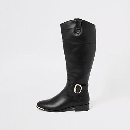 River Island Womens Buckle Knee High Boots