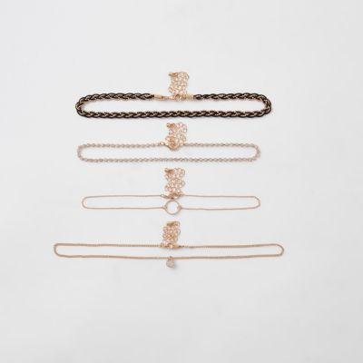 River Island Womens Plaited Circle Choker Pack