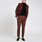 River Island Mens Rust Stretch Skinny Fit Suit Pants
