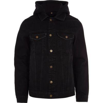 River Island Mens Hoody Denim Jacket