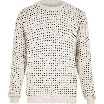 River Island Mens Half Spot Print Sweatshirt