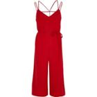 River Island Womens Tie Waist Strappy Back Culotte Jumpsuit