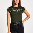 River Island Womens 'toujour' Embroidered T-shirt