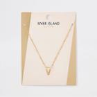 River Island Womens Gold Plated 'v' Initial Necklace