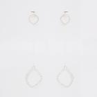 River Island Womens Silver Tone Front And Back Drop Earrings