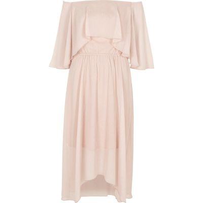 River Island Womens Bardot Frill Midi Dress