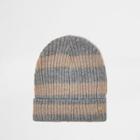 River Island Womens And Gold Lurex Stripe Beanie