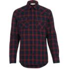 River Island Mensred Check Flannel Western Shirt