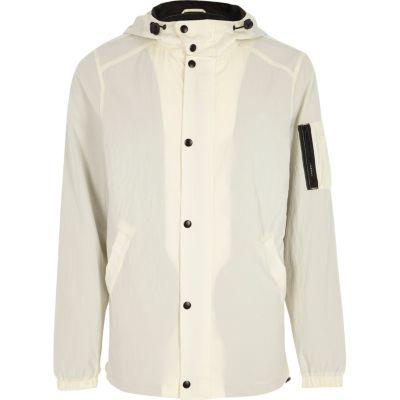 River Island Mens White Hooded Lightweight Jacket