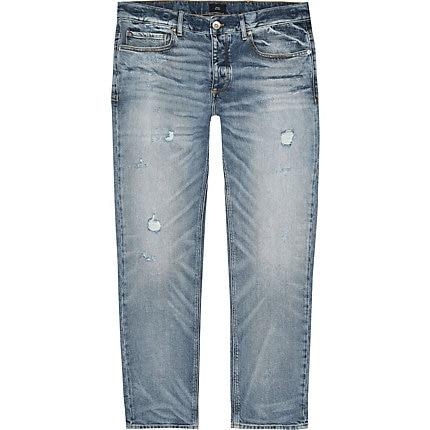 River Island Mens Big And Tall Slim Fit Denim Jeans