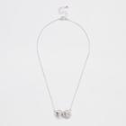 River Island Womens White Double Coin Necklace