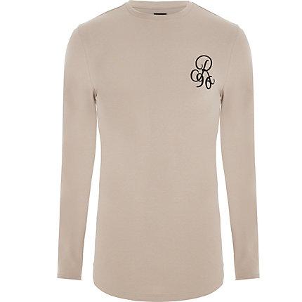 River Island Mens Muscle Fit 'r96' Long Sleeve T-shirt
