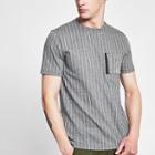 River Island Mens Pinstripe Slim Fit Utility T-shirt