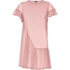 River Island Womens Blush Mesh Frill Smock Dress