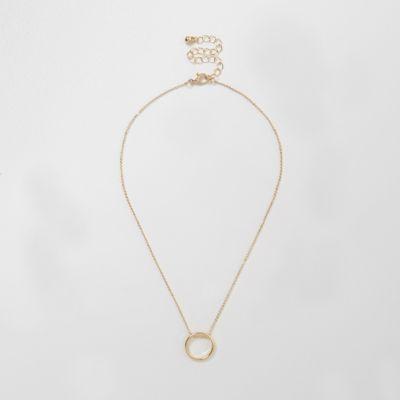 River Island Womens Gold Tone Circle Necklace
