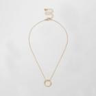 River Island Womens Gold Tone Circle Necklace