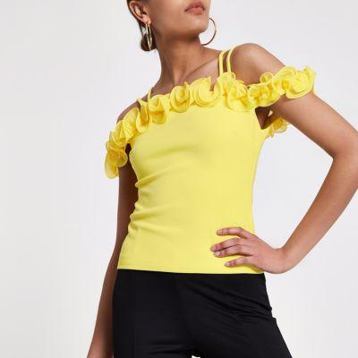 River Island Womens Frill Cold Shoulder Cami Top