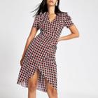 River Island Womens Star Print Wrap Front Midi Dress