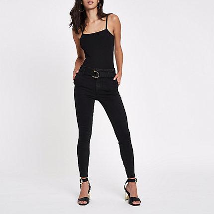River Island Womens Harper Super Skinny Belted Jeans