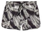 River Island Mensbrown Palm Tree Print Runner Swim Trunks
