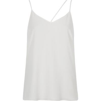 River Island Womens White Asymmetric Strap Cami Top