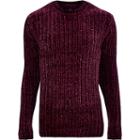 River Island Mens Shiny Muscle Chenille Knit Sweater