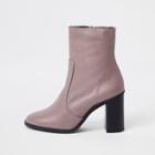River Island Womens Leather Sock Heel Ankle Boots