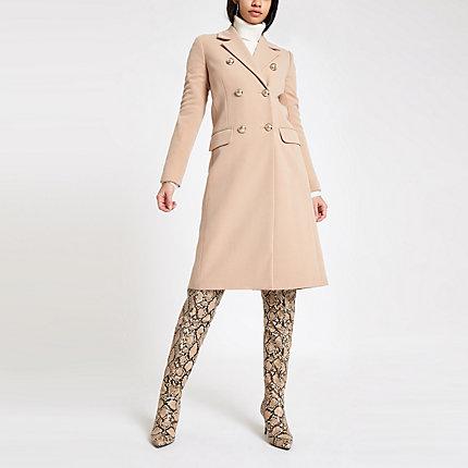 River Island Womens Double Breasted Longline Coat