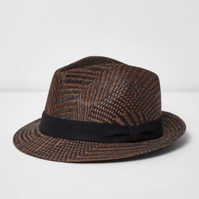 River Island Mens Straw Trilby Hat