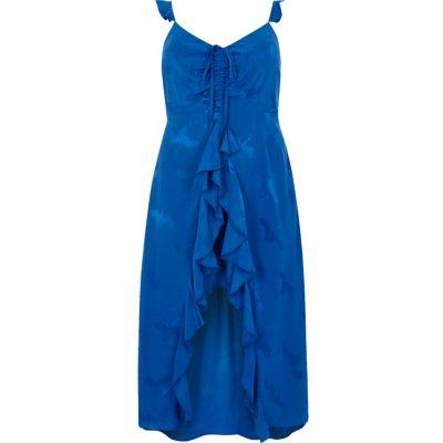 River Island Womens Plus Jacquard Frill Slip Dress