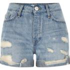 River Island Womens Wash Ripped Boyfriend Denim Shorts