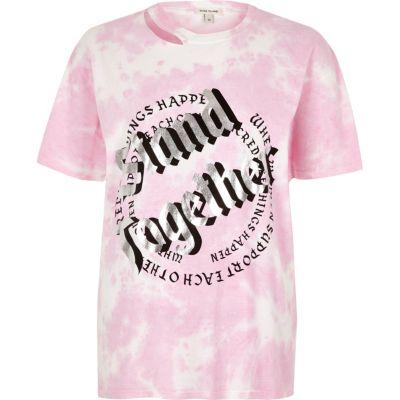 River Island Womens Tie Dye 'stand Together' Print T-shirt